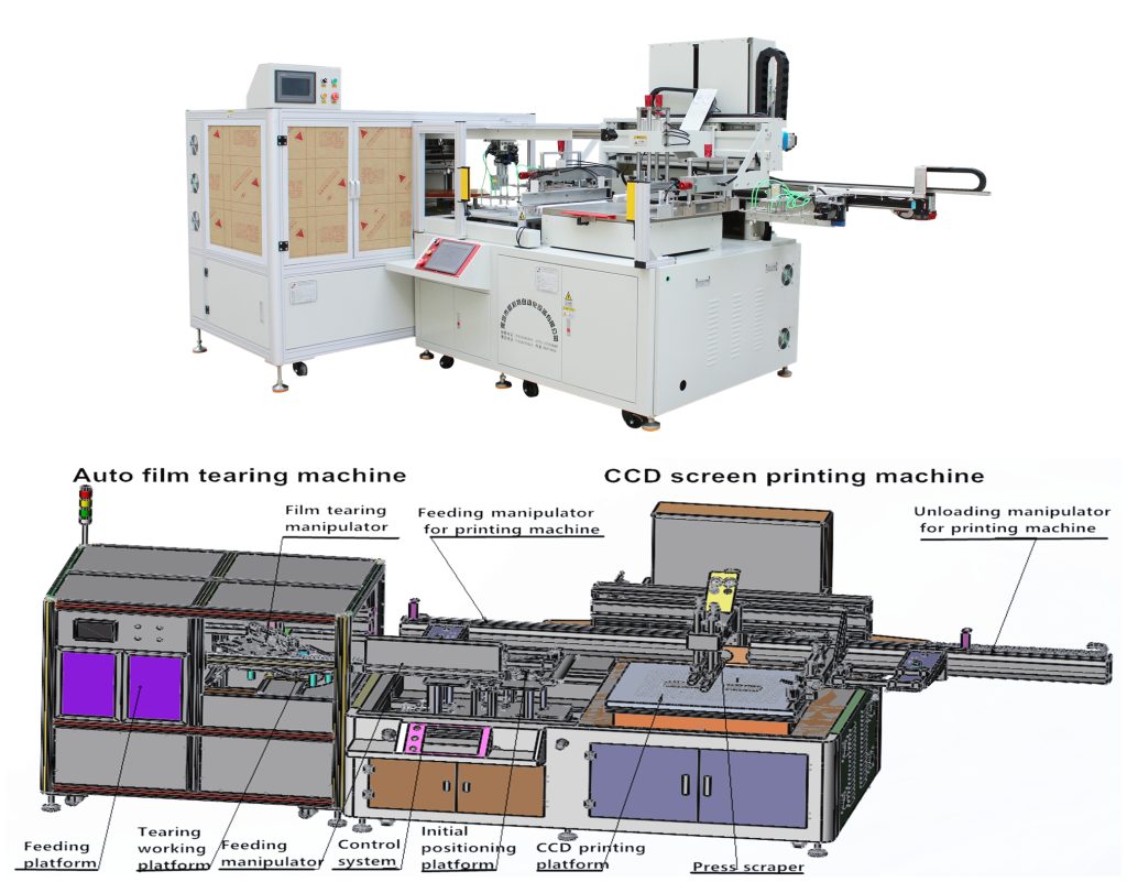 Automatic Sheet by Sheet Film-Tearing Screen Printing Machine Diagram